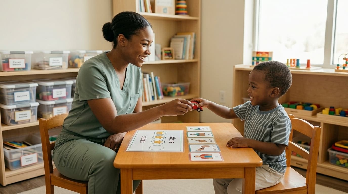 A aba therapy session with a child